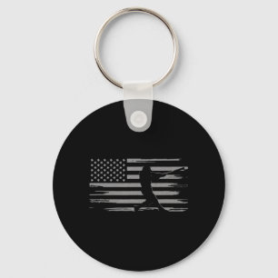 American Flag Baseball Apparel - Baseball Keychain