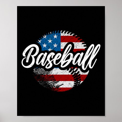 American Flag Baseball Apparel _ Baseball  Poster
