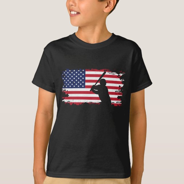 American Flag Baseball Apparel - Baseball T-Shirt (Front)