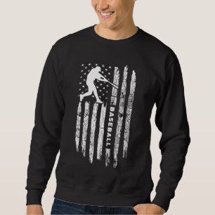 American Flag Baseball Apparel - Vintage Baseball Sweatshirt