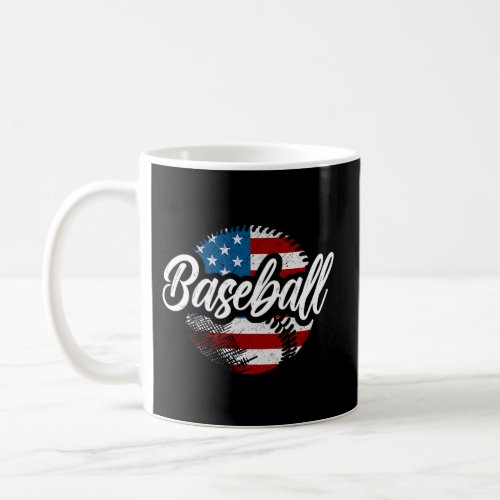 American Flag Baseball _ Baseball Coffee Mug