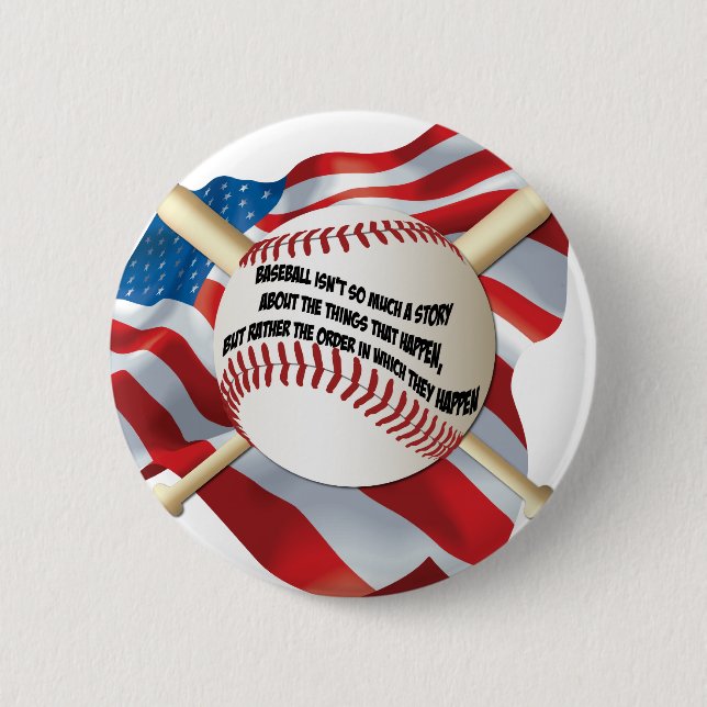 American Flag Baseball Button (Front)