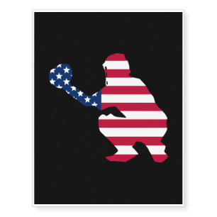 American Flag Baseball Catcher Temporary Tattoos