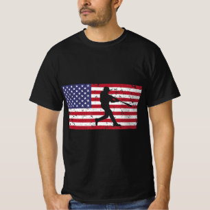 American Flag Baseball Cool Vintage Gift Jersey T T-Shirt