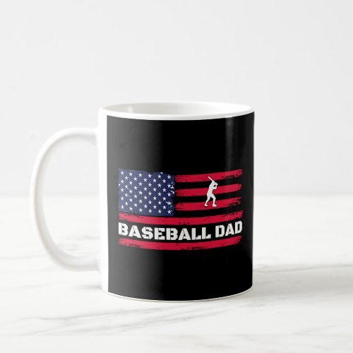 American Flag Baseball Dad Fathers Day  Coffee Mug