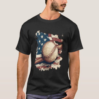 American Flag Baseball For Father'S Day T-Shirt