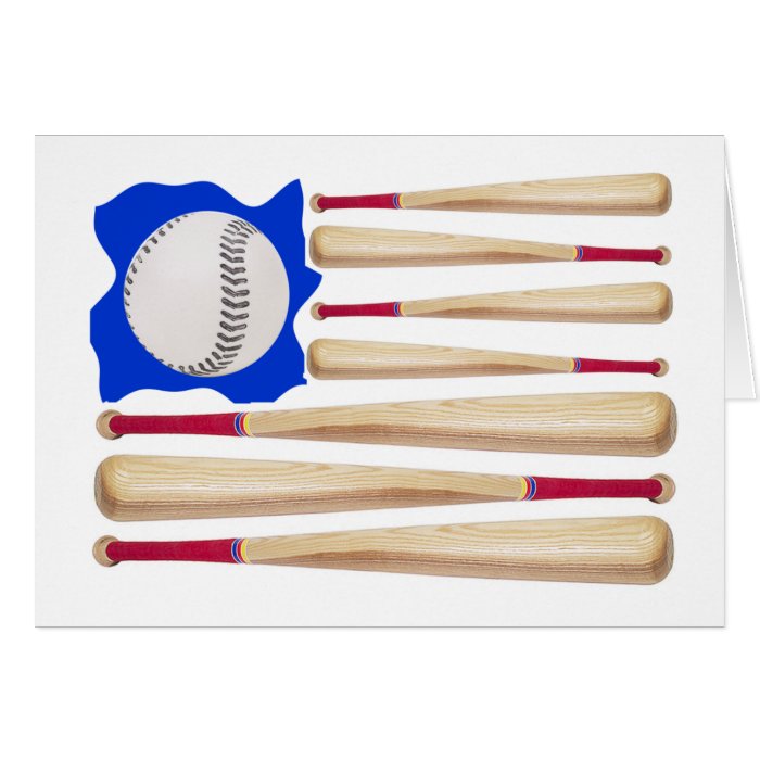 American Flag Baseball Gifts Greeting Card