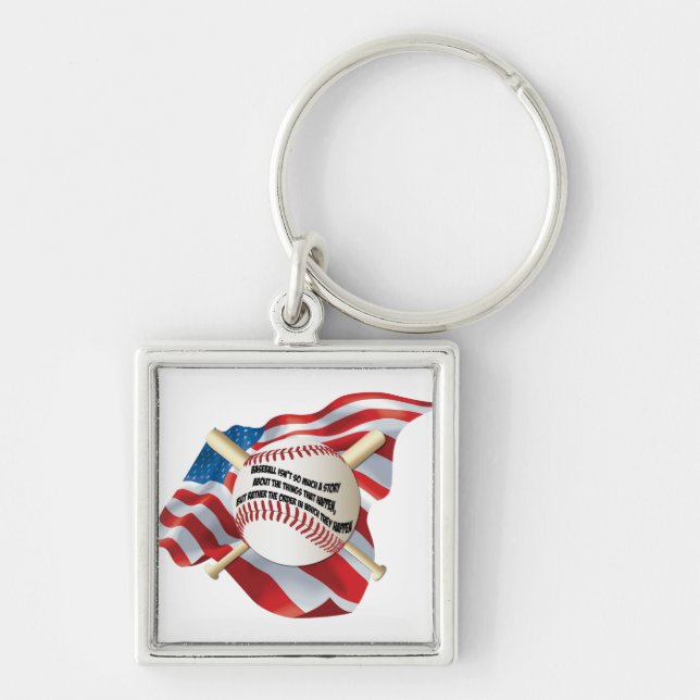 American Flag Baseball Keychain (Front)