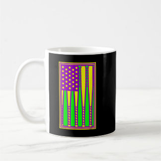 American Flag Baseball Mardi Gras Carnival Masquer Coffee Mug