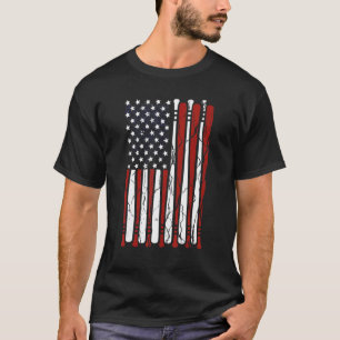 American Flag Baseball Men Boys Apparel Dad 4th Ju T-Shirt