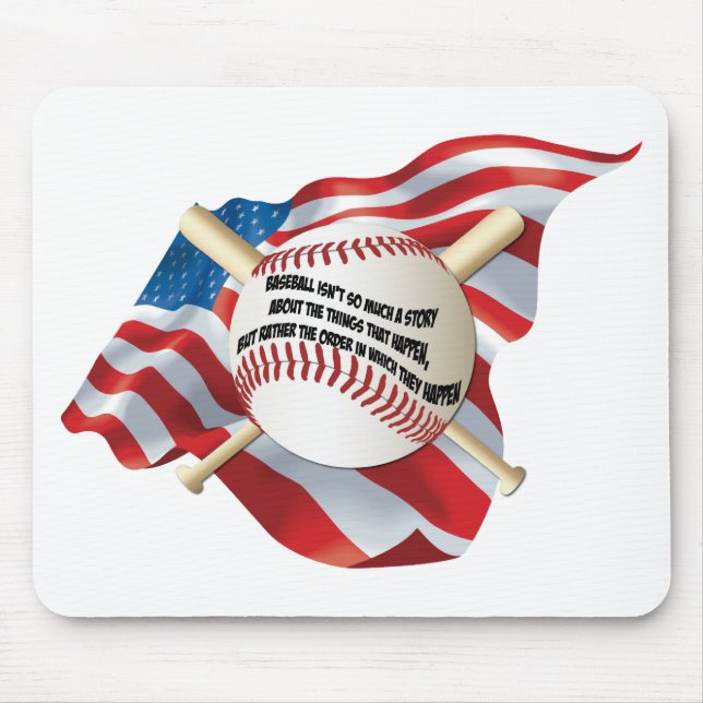American Flag Baseball Mouse Pad (Front)