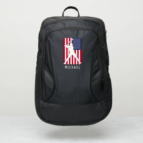 American Flag Baseball Personalized                Port Authority Backpack