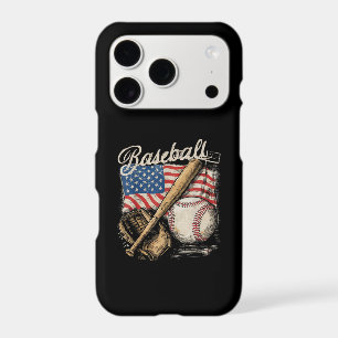 American Flag Baseball Player Bat Fan Catcher iPhone 17 Pro Case