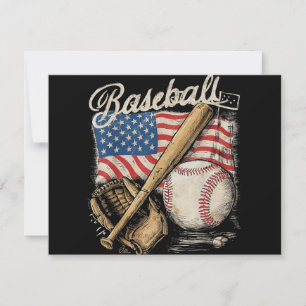 American Flag Baseball Player Bat Fan Catcher Pitc