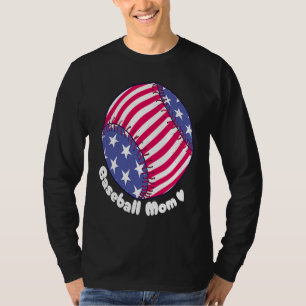 American Flag Baseball Softball Mom Mother Mama Co T-Shirt