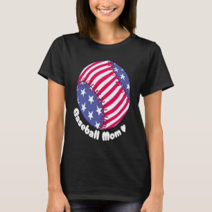 American Flag Baseball Softball Mom Mother Mama Co T-Shirt