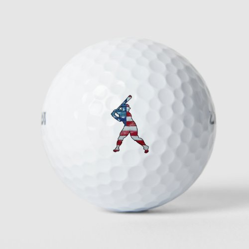 American flag baseball sticker golf balls