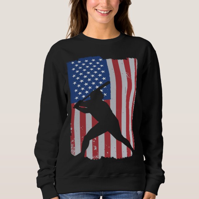 American Flag Baseball Sweatshirt (Front)
