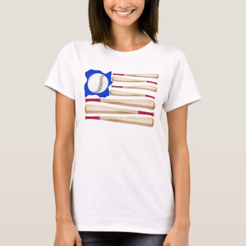 American Flag Baseball T_shirts