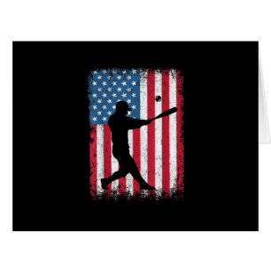 American Flag Baseball Team Gift for Men Boys Girl Cards