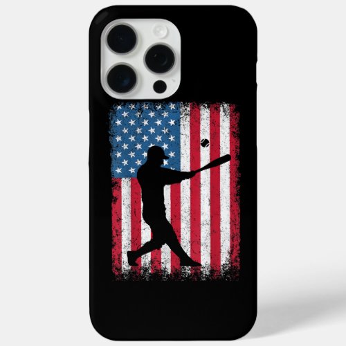 American Flag Baseball Team Gift for Men Boys Girl iPhone 15 Pro Max Case