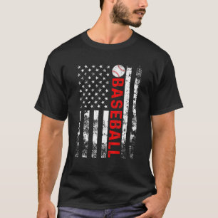 American Flag Baseball Team Gift Funny Baseball T-Shirt