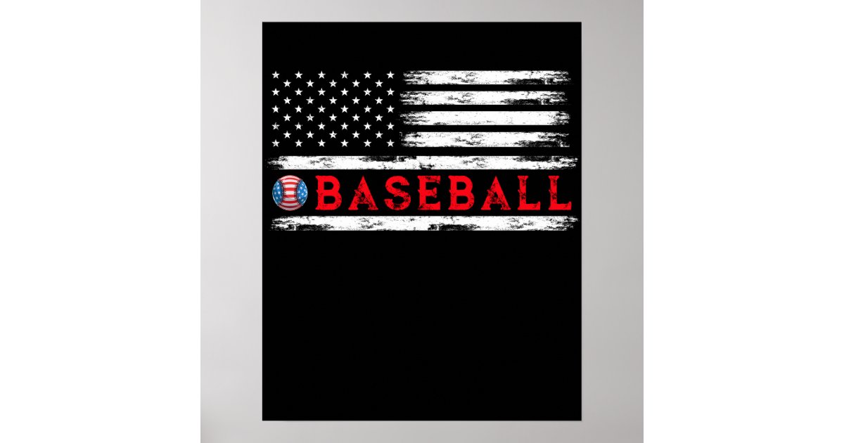 American Flag Baseball Team Gift Poster Zazzle