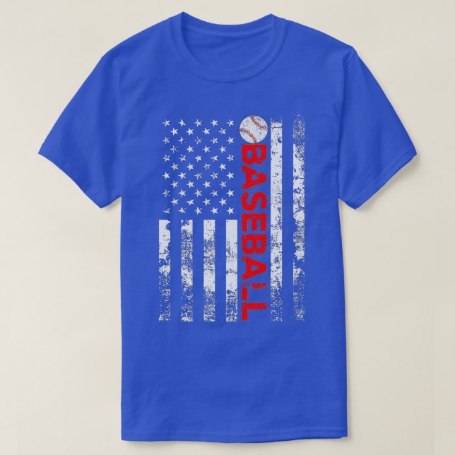 American Flag Baseball Team Gift  T-Shirt (Design Front)