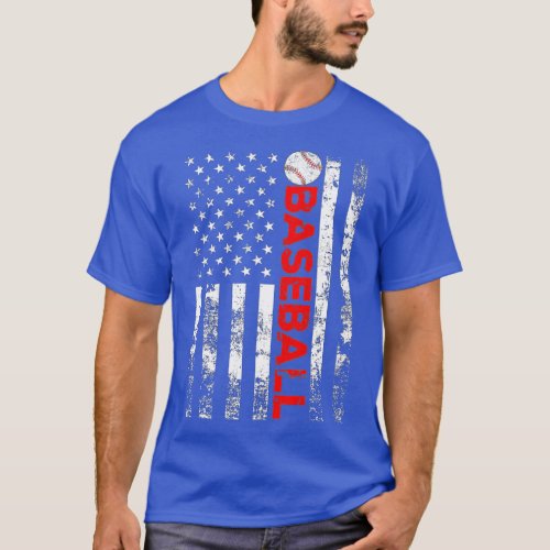 American Flag Baseball Team Gift  T_Shirt