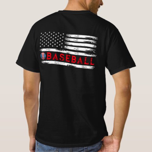 American Flag Baseball Team Gift T_Shirt