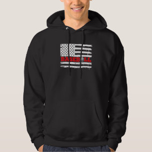 American Flag Baseball Team Vintage Coach Retro    Hoodie