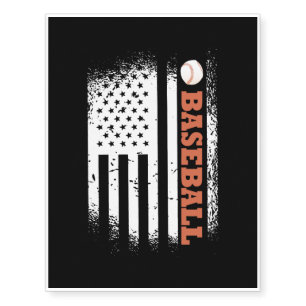 American Flag Baseball Temporary Tattoos