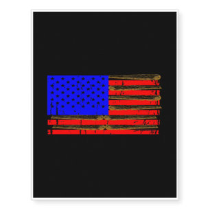 American Flag Baseball Temporary Tattoos
