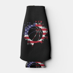 American Flag Basketball Player Bottle Cooler