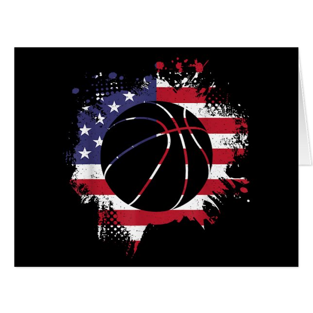 American Flag Basketball Player  Cards (Front Horizontal)