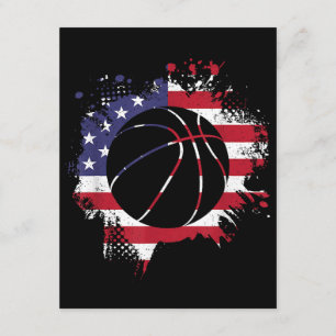 American Flag Basketball Player Enclosure Card