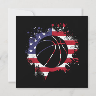 American Flag Basketball Player Invitation