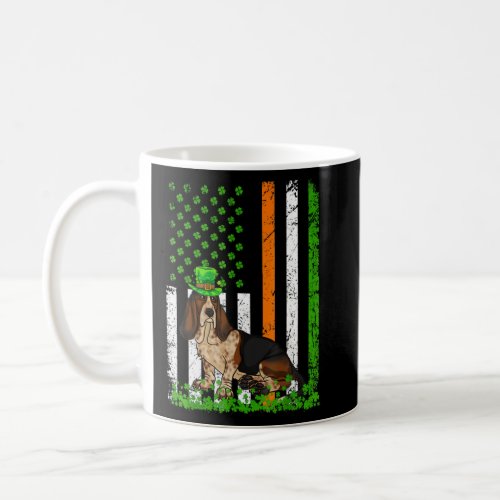 American Flag Basset Hound Dog Lovers St Patricks  Coffee Mug