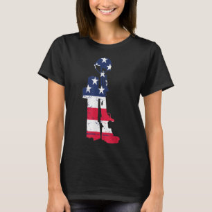 American Flag Battle Cross Veteran Memorial Day T-Shirt