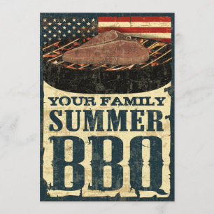 American Flag BBQ Invitations
