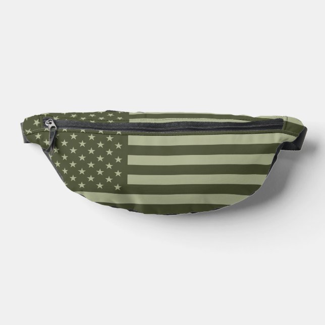 American Flag BDU Green Fanny Pack (Lay Down)
