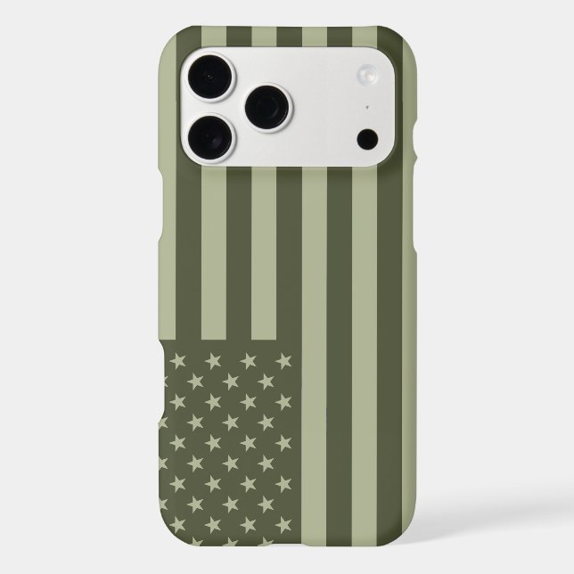 American Flag BDU Green Iphone Case (Back)