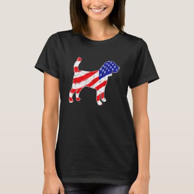 American Flag Beagle Patriotic Dog Dad Dog Mom T-Shirt