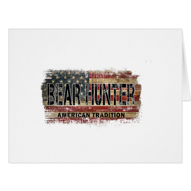 American Flag Bear Hunter Cards (Front Horizontal)