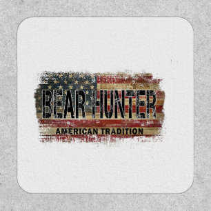 American Flag Bear Hunter Patch