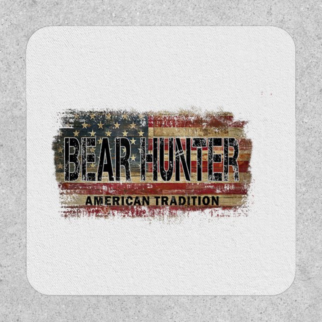 American Flag Bear Hunter Patch (Front)