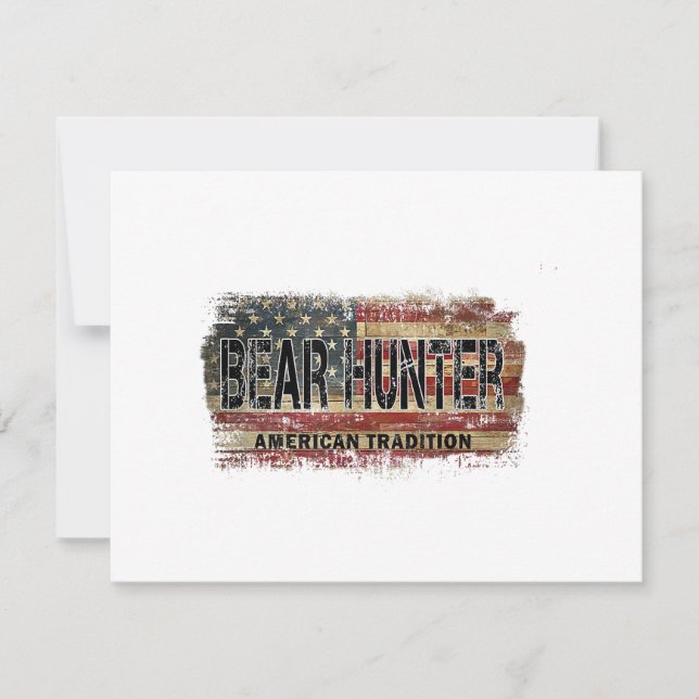 American Flag Bear Hunter Save The Date (Front)
