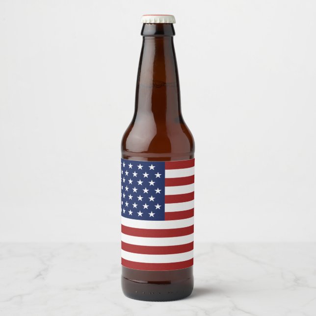 American Flag Beer Bottle Label (Front)