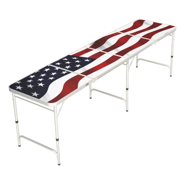 American Flag Beer Pong Table (Angled)