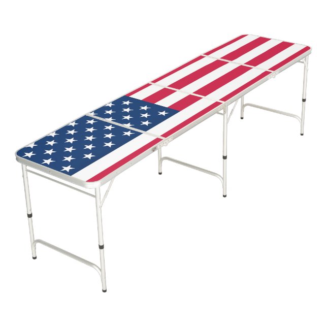 American Flag Beer Pong Table (Angled)